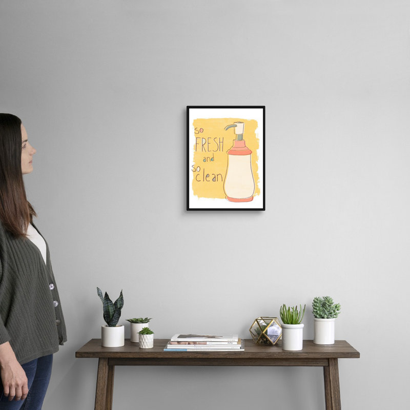 Potty Pun II - reproduction d'art sur toile, Cadre flottant noir, H 17,7 po x l 13,7 po x P 1,75 po