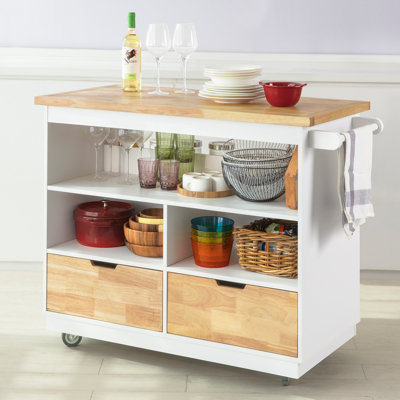Oceane Solid Wood Top Kitchen Cart