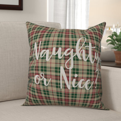  Coussin Naughty or Nice in Tartan