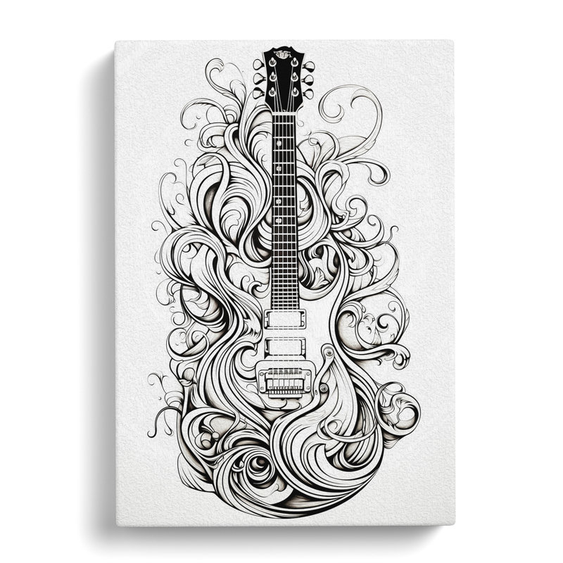 Guitar Line No.2 - No Frame Print, 76cm H x 50cm W x 3cm D