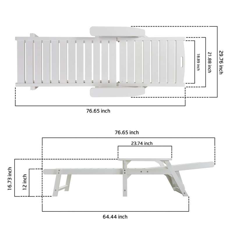 Chaise longue d'extérieur Oria, Blanc