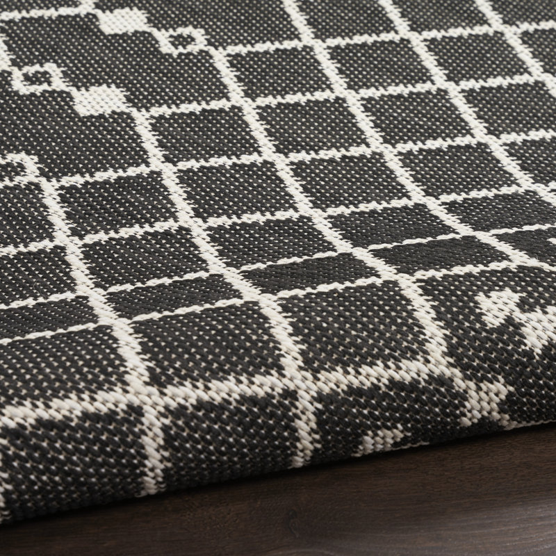 Tapis intérieur / extérieur Robbs, Rectangulaire 4 pi x 6 pi, Noir