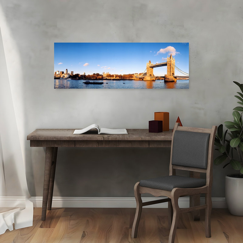 Tower Bridge, Londres, Angleterre, Royaume-Uni, art abstrait abstrait gothique, art mural d'automne, H 12 po x l 36 po