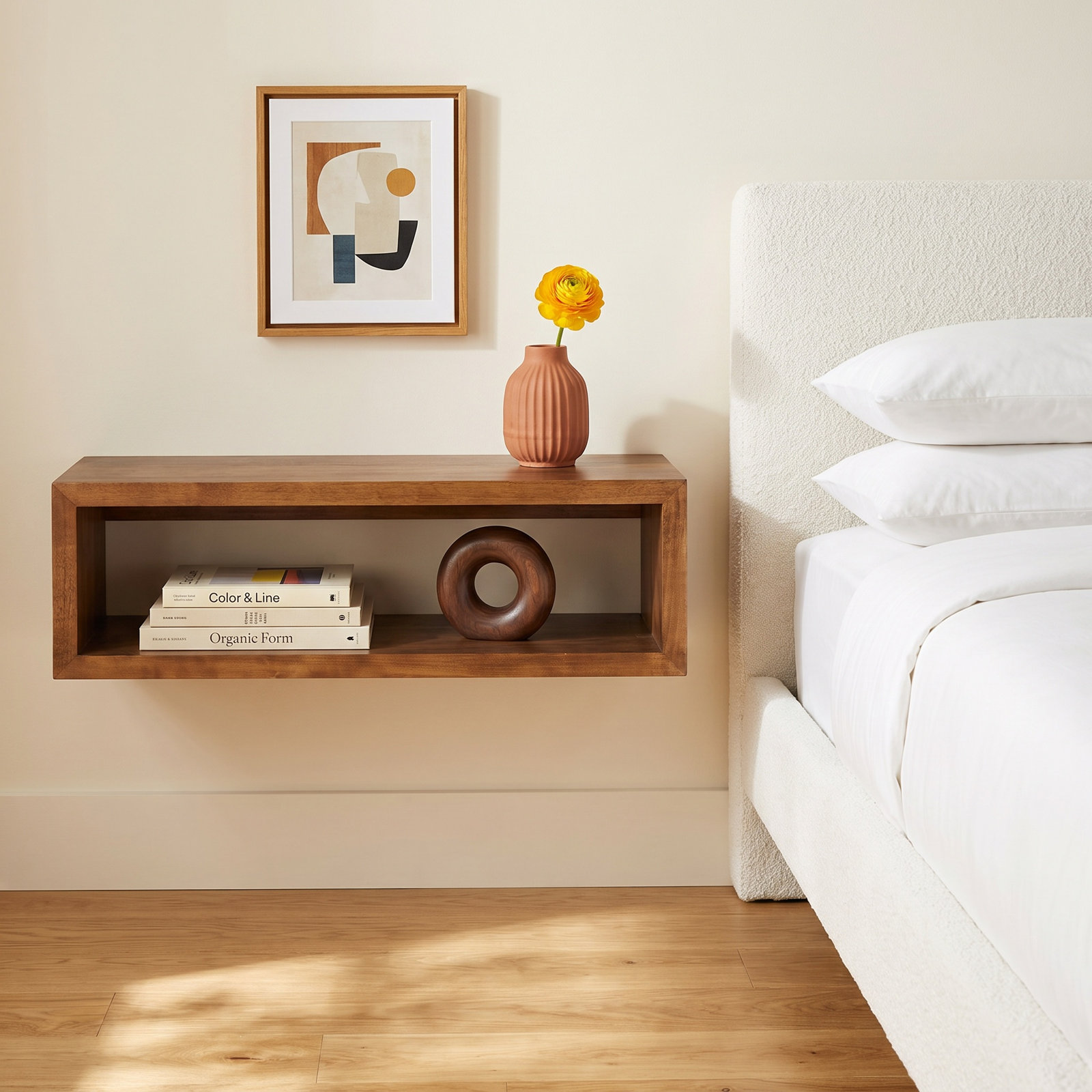 Robin 30" Floating Shelf, 8" H x 30" W x 8" D, Rustic Brown