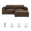Causeuse modulaire en cuir avec repose-pieds 3 pièces Arielle-1129643320