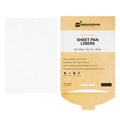 Feuilles de papier parchemin 9 x 12 pouces, 200 feuilles de cuisson résistantes aux graisses pour four - prédécoupées, revêtement en silicone double face, plaque de cuisson antiadhésive en papier, quart