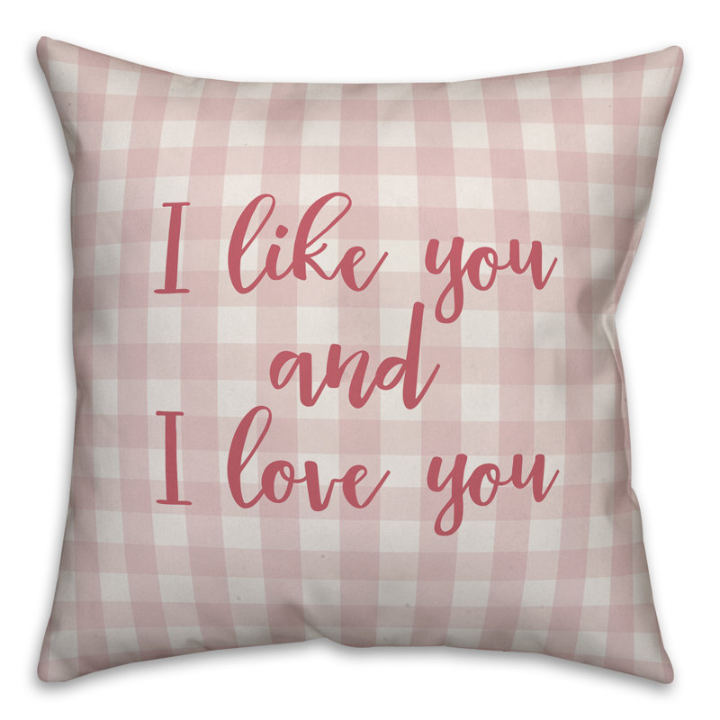  Coussin décoratif «I Like You And I Love You», Coussin décoratif, Rose