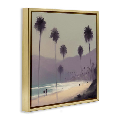 "Looming Palms Beach", art mural sur toile flottante par Noah Bay