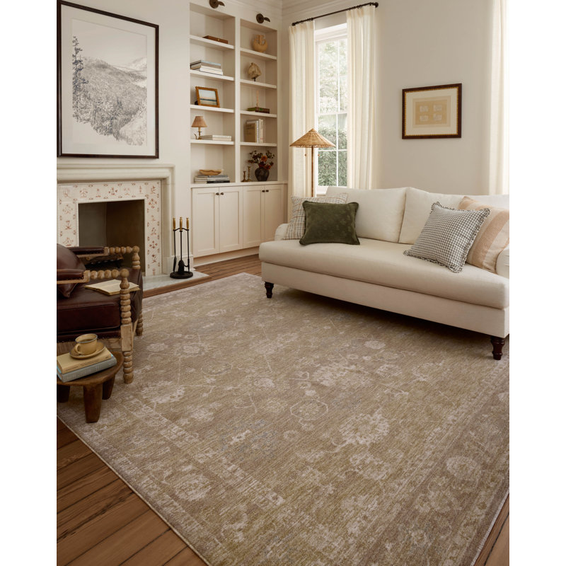 Chris Loves Julia x Loloi Louisa Taupe / Gold Area Rug, Rectangle 5'3" x 7'6"