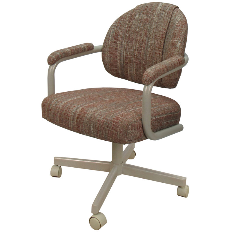 Chaise avec accoudoirs Lakiah, Beige, Mahogany