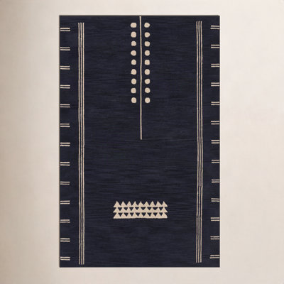 Sameer Navy Sand Hand-Tufted Wool Rug