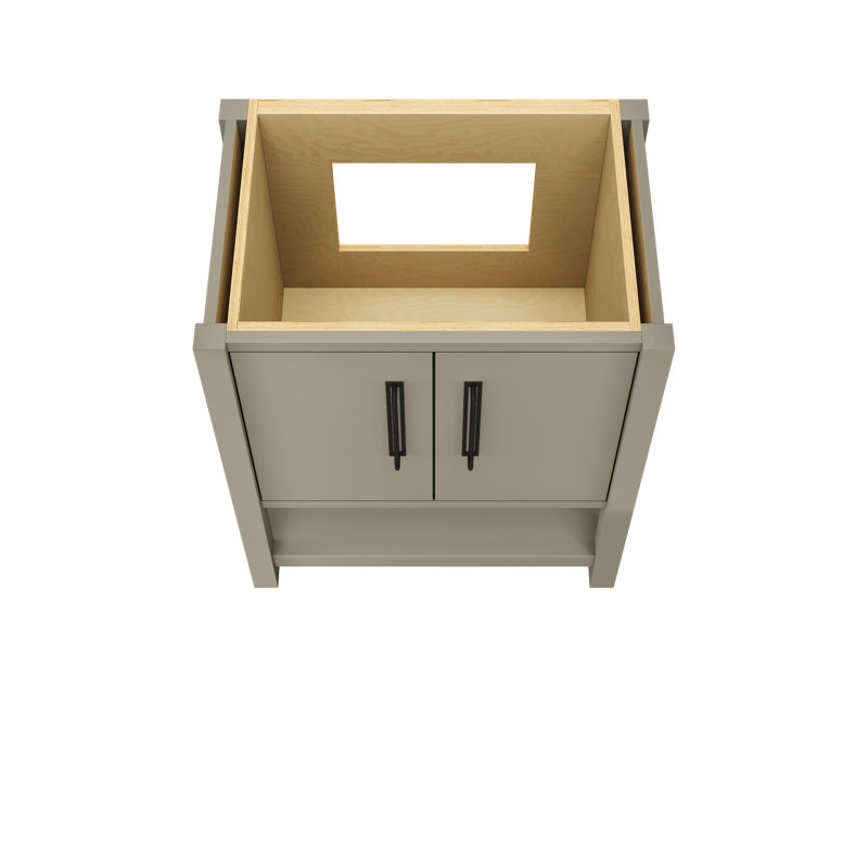 Kiawah Single Bath Vanity, 30", French Olive, Matte Black