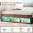 Bed Frame with Bookcase Storage Headboard and Footboard, LED Lights, Charging Station-416946863-409051020