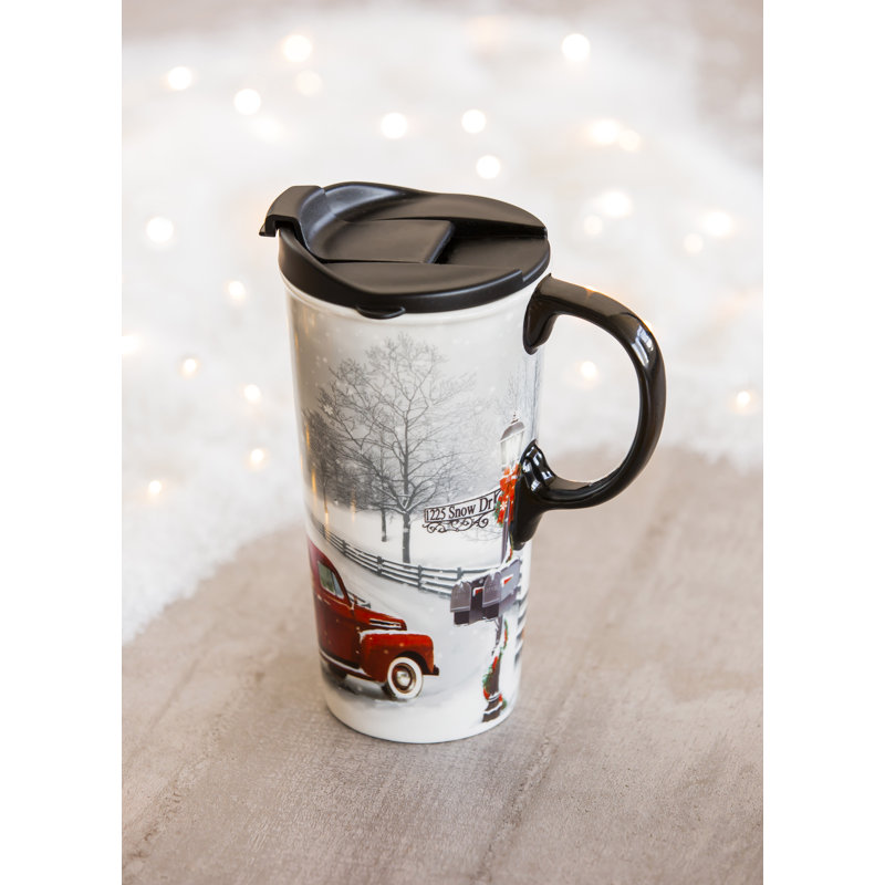 Grande tasse de voyage winter truck 17 onces