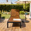 Méridiennes d'extérieur, chaises longues de piscine, fauteuil inclinable d'extérieur avec dossier réglable pour patio, bord de piscine ou plage, noir et brun-419938223