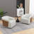Genuine Leather Swivel Barrel Chair(Set Of 2)-212248856