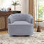 Fauteuil demi-tonneau pivotant de 29,7 po de largeur moderne et doux avec base en bois-735989891