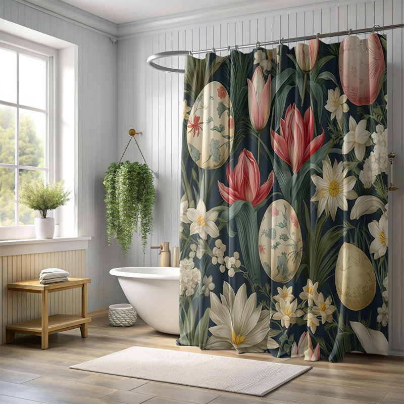 Rideau de douche standard 1 pièce Spring Bloom, H 74 po x l 71 po