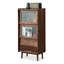 Vitrines en bois massif noisette + verre