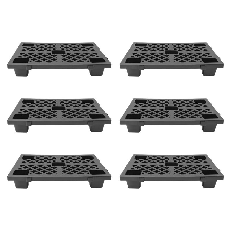 6 palettes en plastique, 6 palettes emboîtables, Noir