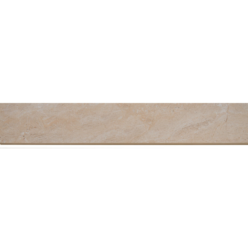 Aria Oro 18" x 3" Beige Polished Porcelain Bullnose Tile Trim