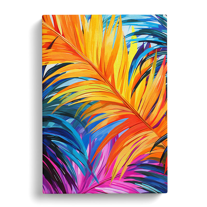 Palm Leaf Pop - Wrapped Canvas, 50cm H x 35cm W x 3cm D