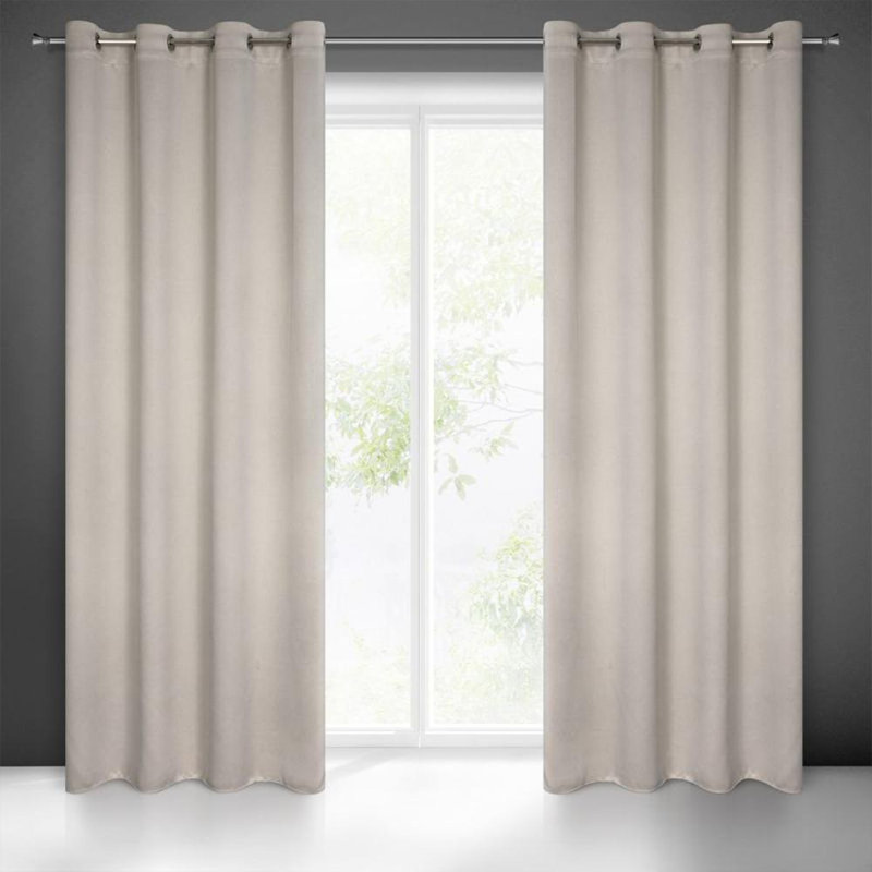 Carlo Eyelet Blackout Curtain, Beige