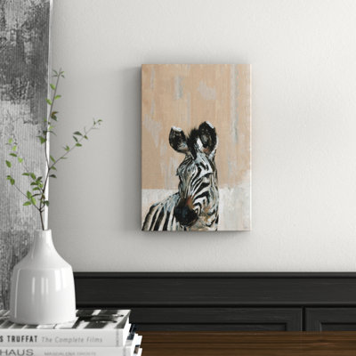 Bonjour Zebra Wrapped Canvas Painting