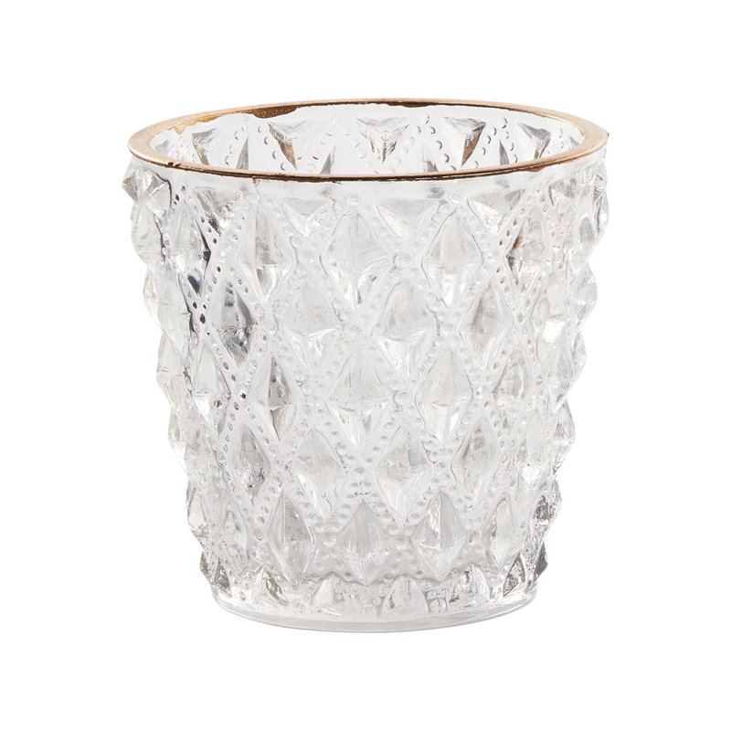Porte-votive de table en verre Cristal, H 3,25 po x l 3,5 po x P 3,5 po