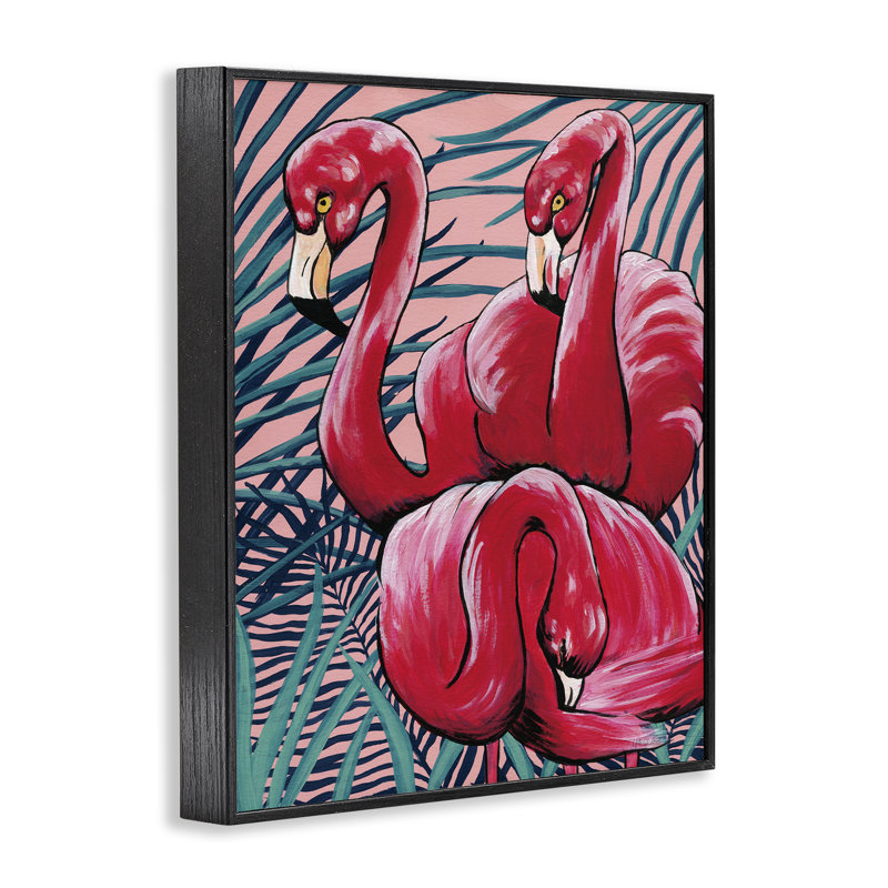 «Stupell Industries», paradis tropical, flamants roses, art numérique par Yvette St. Amant, H 14 po x l 11 po