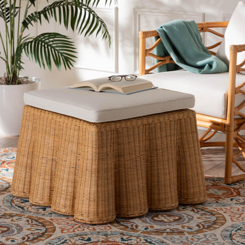 Palm Upholstered Ottoman