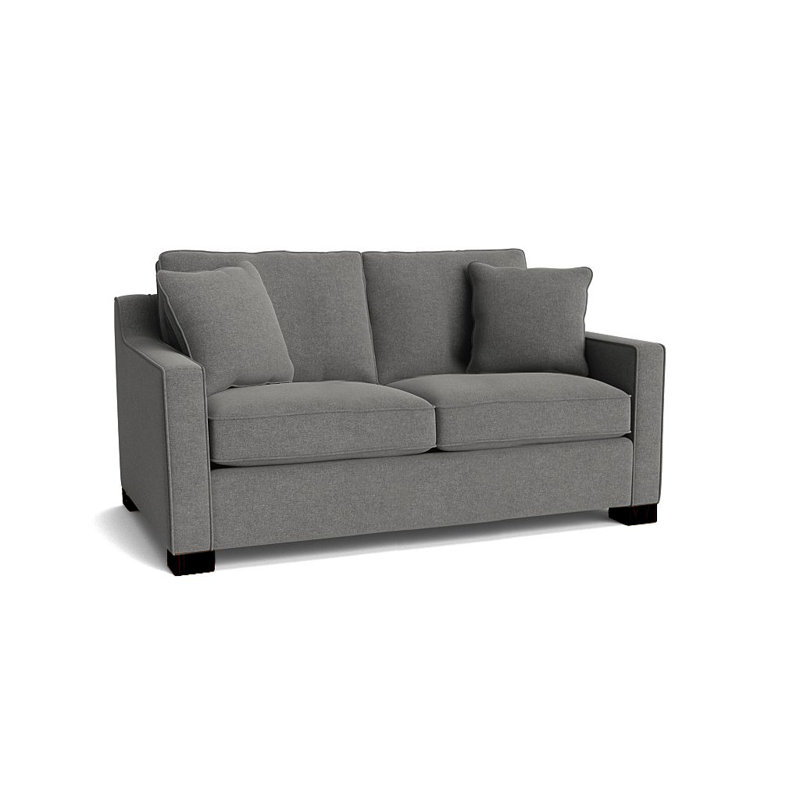 Causeuse à accoudoirs carrés de 56 po avec coussins réversibles Aceyon, Espresso, Bennett gris anthracite performance