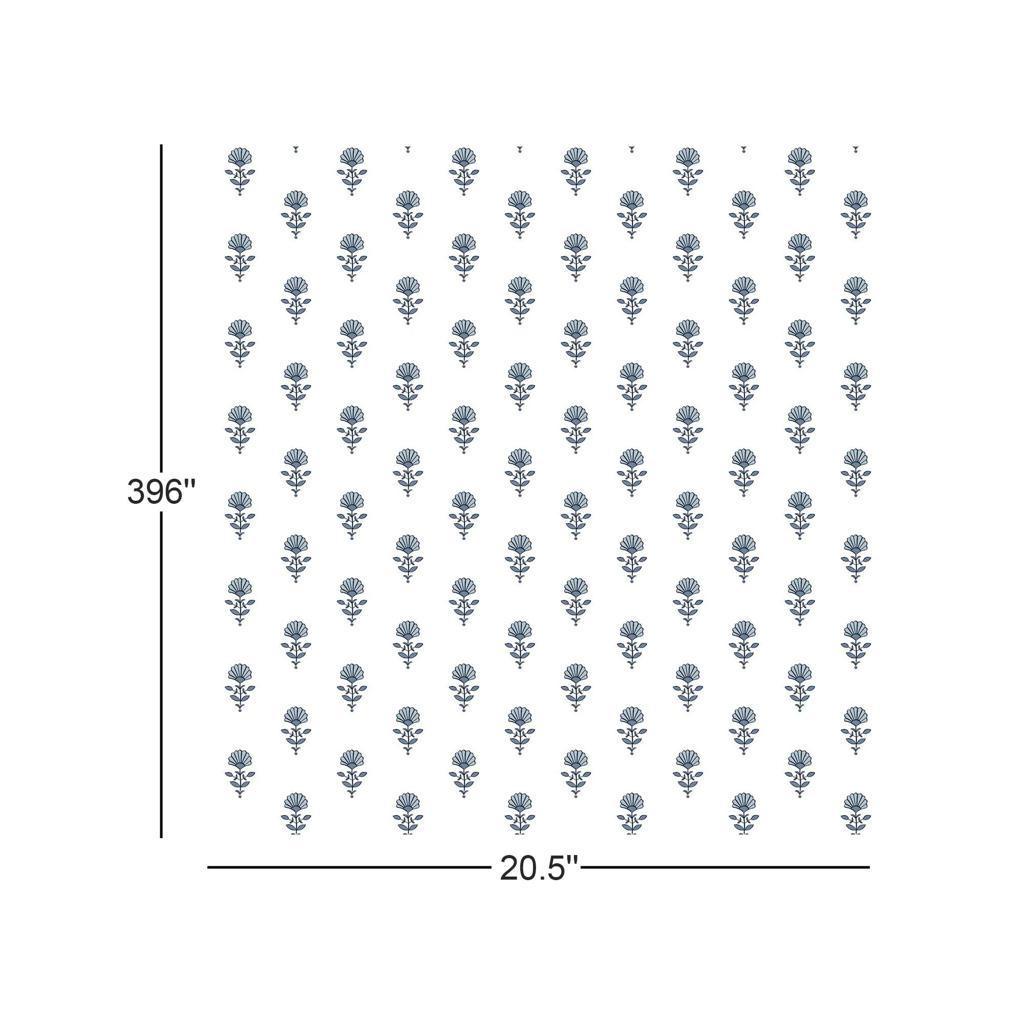 Floral Wallpaper, Blue Heather