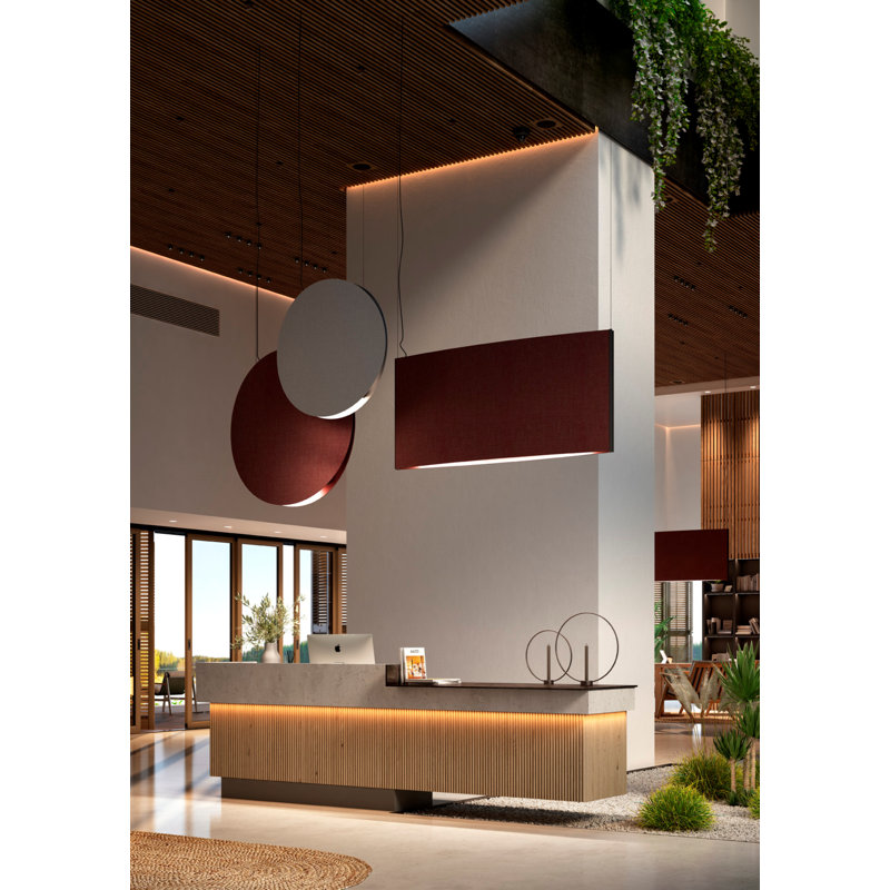 Noren 2 - Light LED Pendant, 2, Terracota , 33.46" H x 33.46" W x 3.94" D