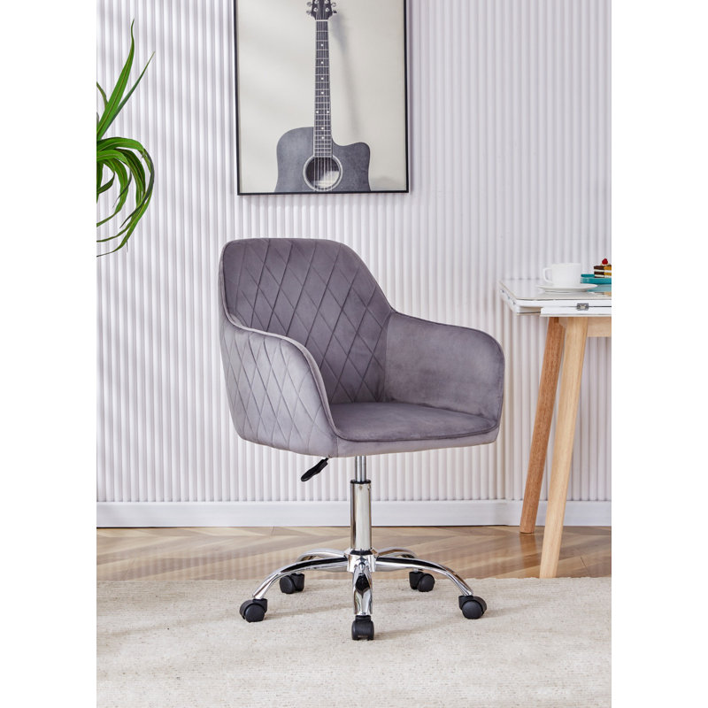 Orkanger Velvet Task Chair, Grey