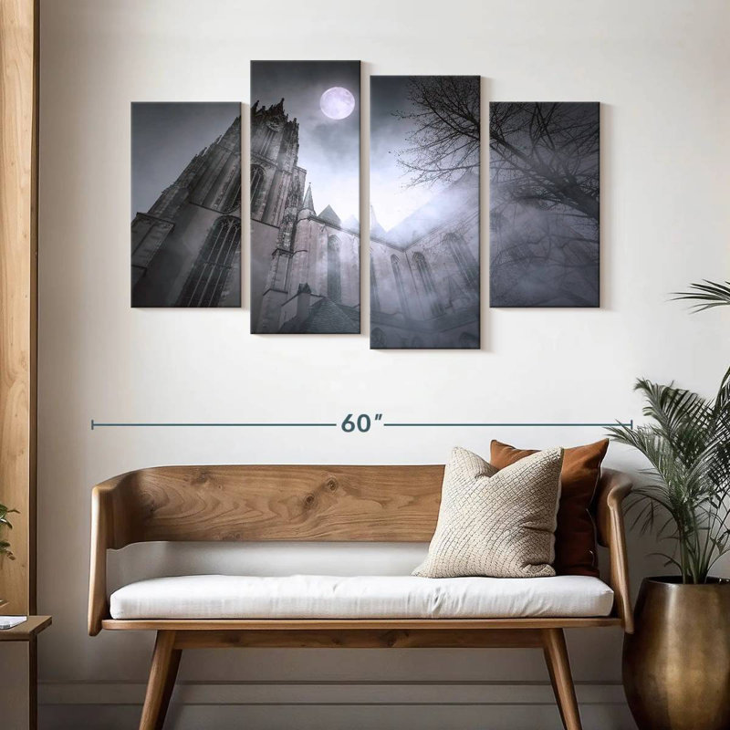 Moonlit Hitzel Church, 32'' H x 52'' W