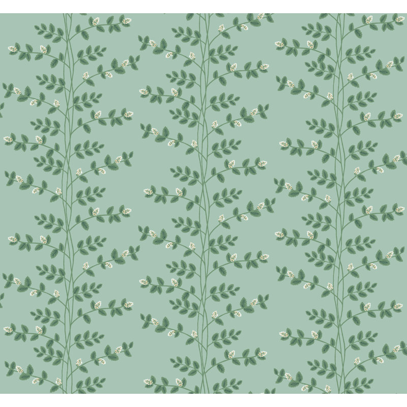 Climbing Vine Wallpaper, Soft Teal