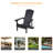 Bergenfield Set of 4 Plastic Adirondack Chairs, All-Weather HIPS Outdoor Patio Chair, Fire Pit Chair for Deck Backyard Garden Lawn Porch-732789260