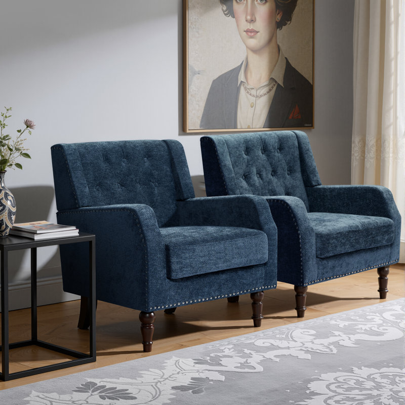 Fauteuil d'appoint rembourré 21,65 po, Bleu