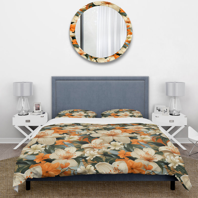 Ensemble de housse de couette Papaya Dreams, Housse de couette simple + 1 taie décorative stan