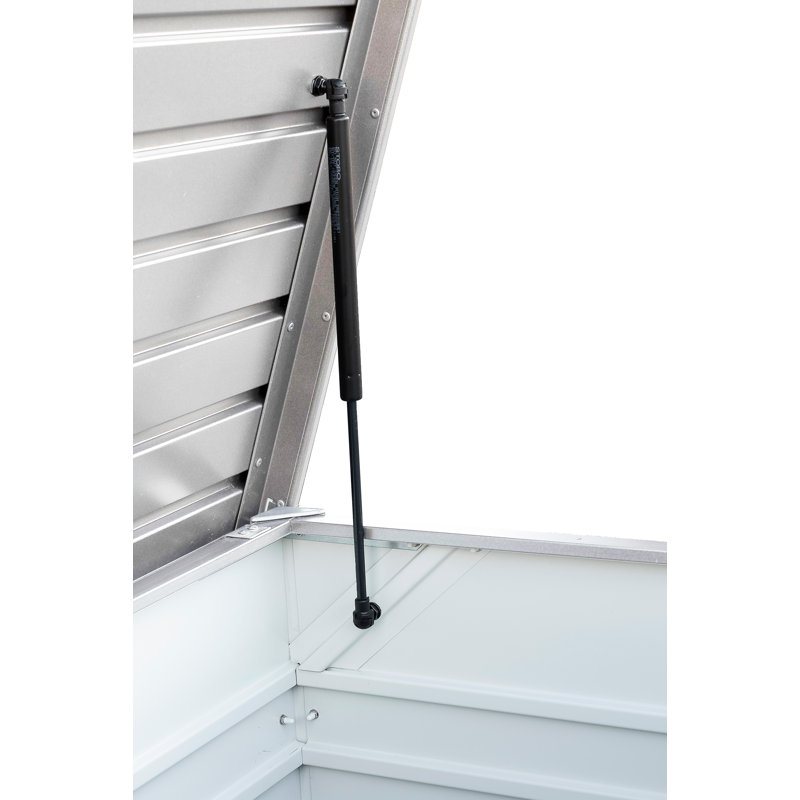 Biohort LeisureTime 210 Gallon Water Resistant Metal Deck Box with Lock, Silver