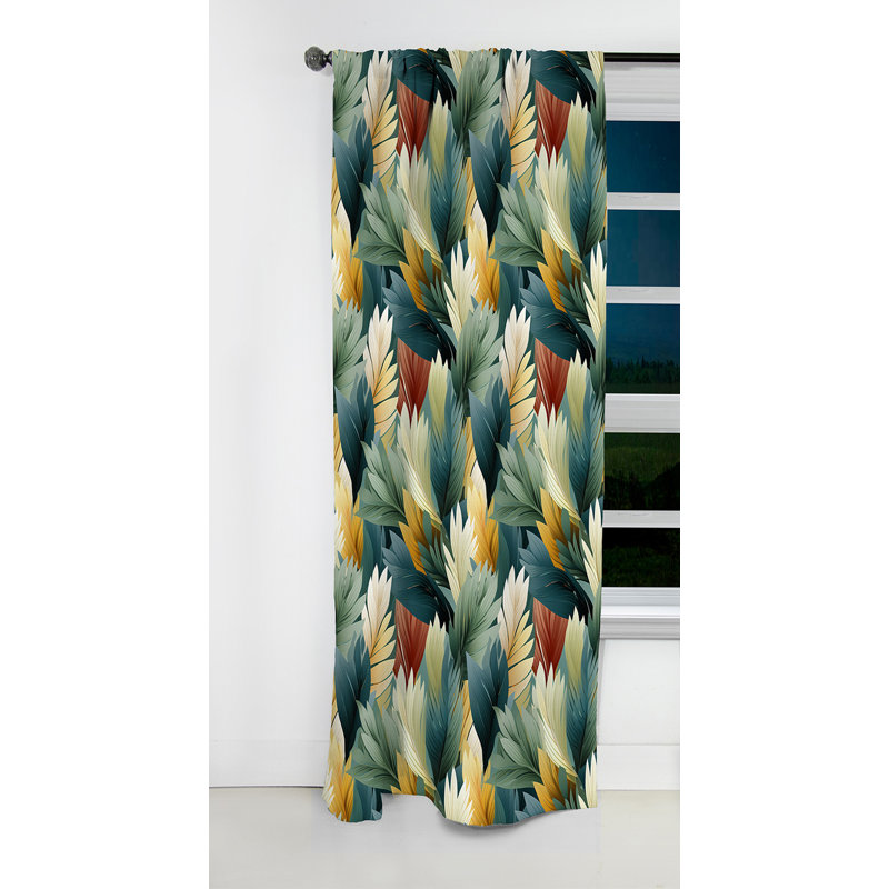 Wolfeboro - Rideau à motif floral - Rideau occultant à motif floral - 1 panneau, L 52 po x L 95 po