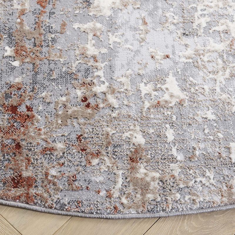 Tapis performance abstrait Vogue, Rond 6 pi 7 po