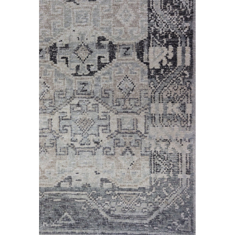 Baku Hand Woven Wool Geometric Area Rug, Rectangle 4'1" x 5'11"