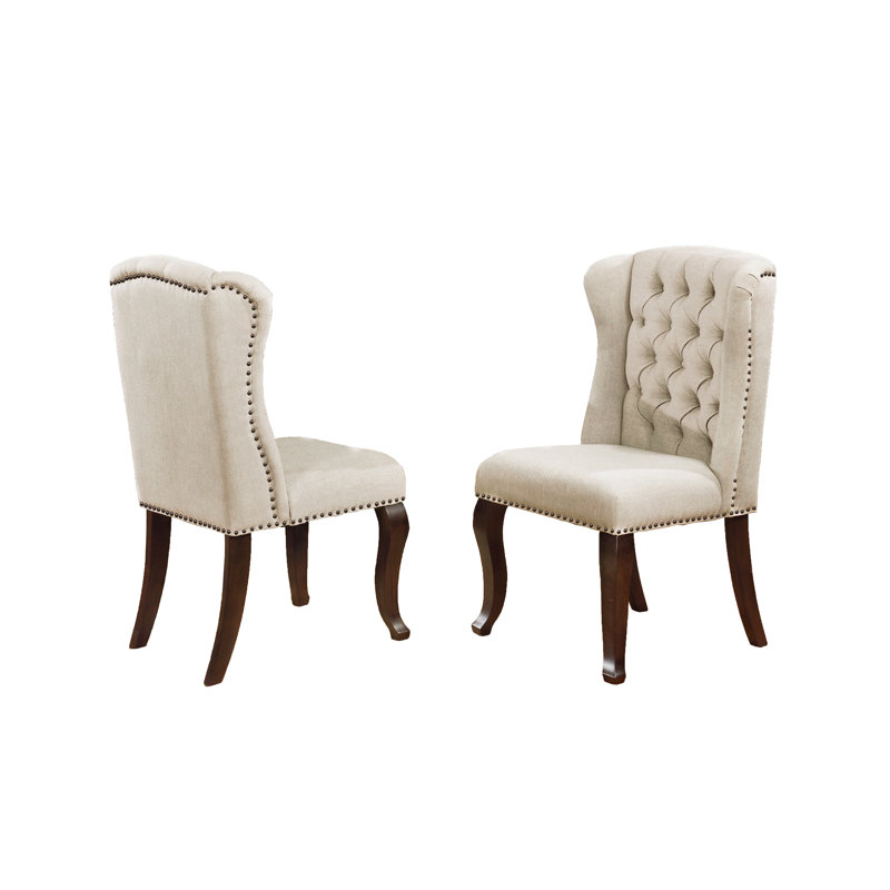 Chaise d'appoint rembourrée Andris, Beige, 2