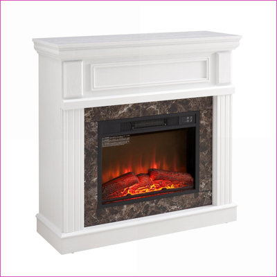 Fireplace Mantel Classic Style 41.34"Wx14"Dx40"H | Fireplace Not Included | MDF | Snow White