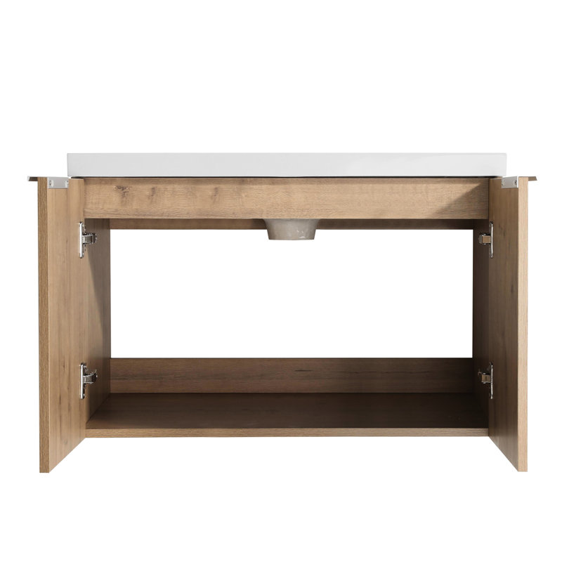 Meuble-lavabo de 30 po avec lavabo et armoire latérale de 30 po - moderne, pour une salle de bain et design tendance, charnières, rangement spacieux