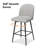 Kanasha 26.9" Counter Stool Upholstered Swivel Counter Bar Stools with Back&Metal Legs(Set of 2)-1252079633
