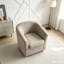 Fauteuil demi-tonneau pivotant en similicuir-129448685