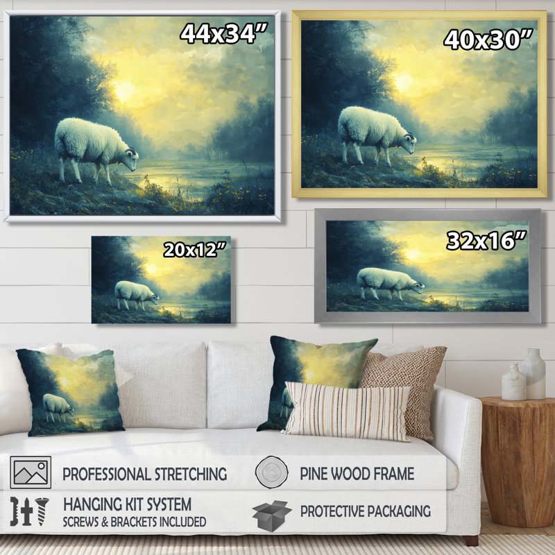 Rêve pastoral Dreyah, H 28 po x l 60 po, Impression encadrée flottante, Brun